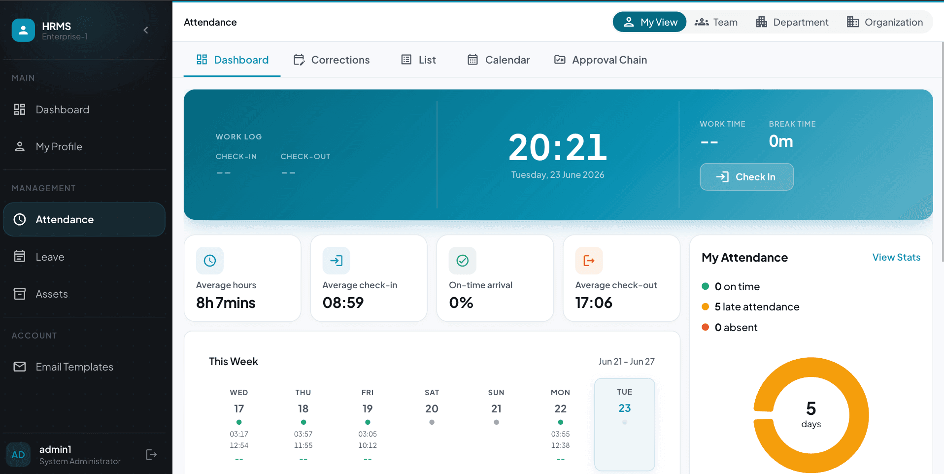 Attendance product screenshot