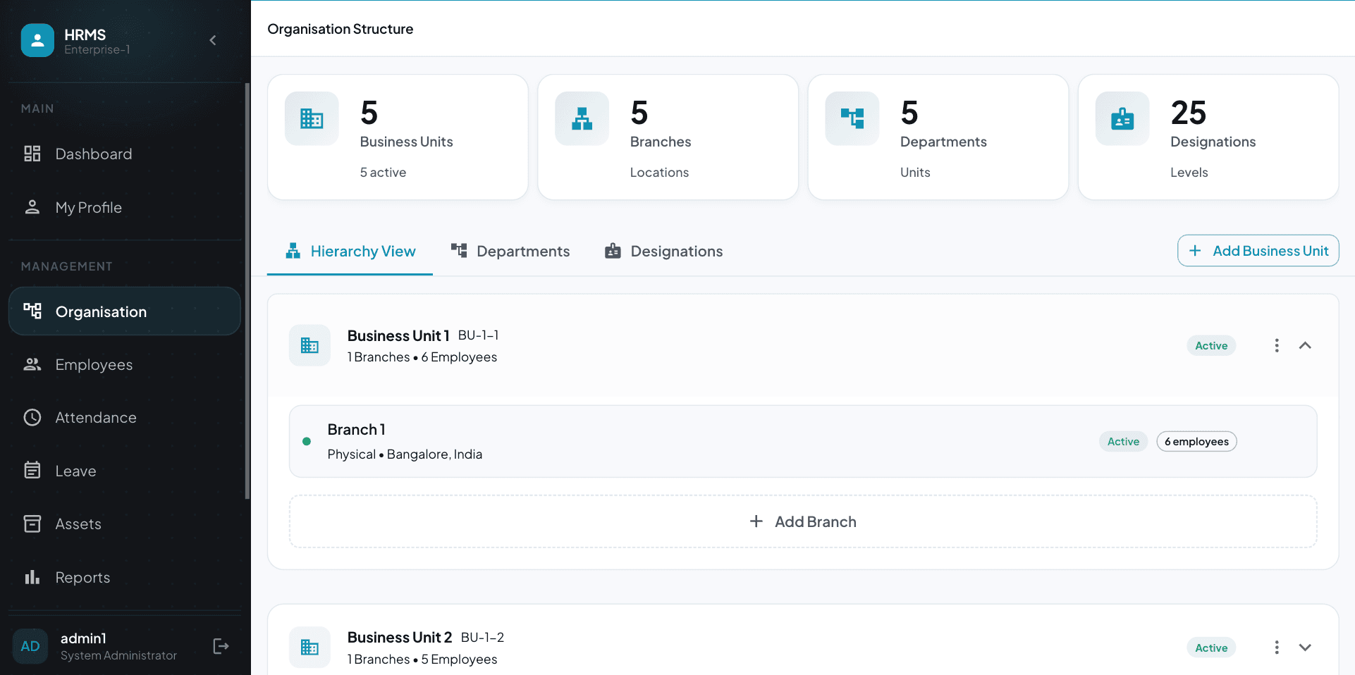 Org Structure product screenshot